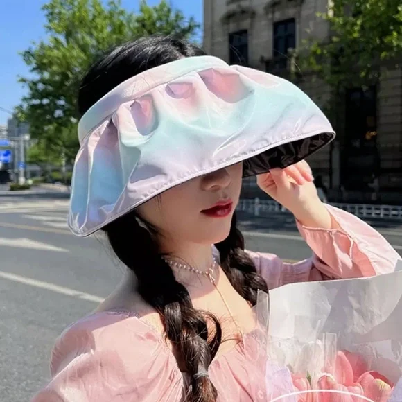 Korean Wide Brim Foldable Sun Visor - Picture 4 of 4
